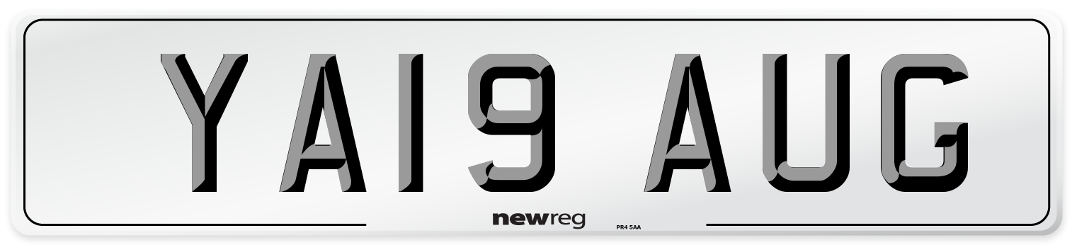 YA19 AUG Number Plate from New Reg